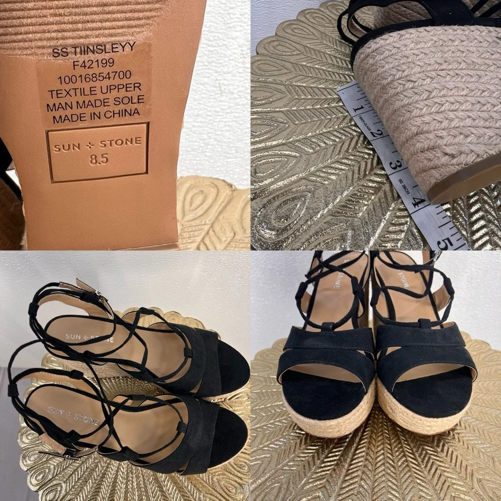 NWOT Sun + Stone Womens SSTIINSLEYY Faux Suede‎ Dressy Wedge Heels 8.5